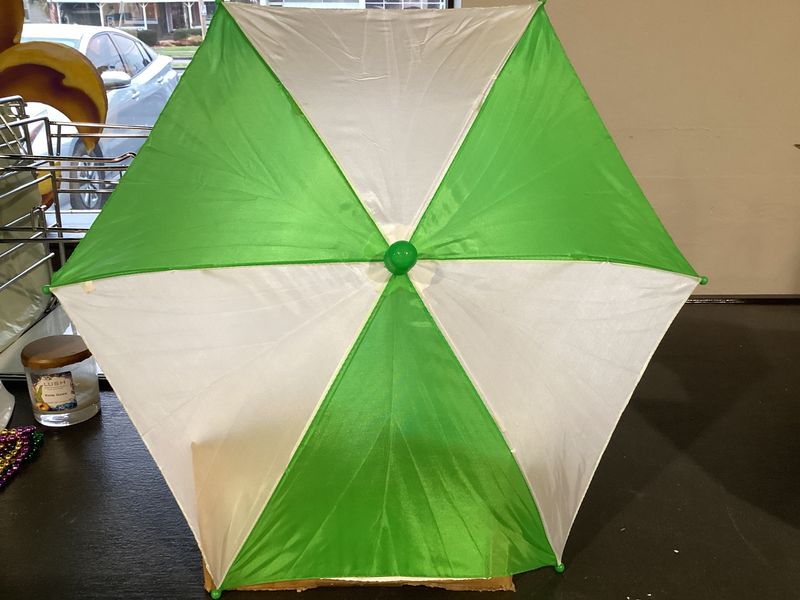 Green and White Umbrella 14.5" (Each)