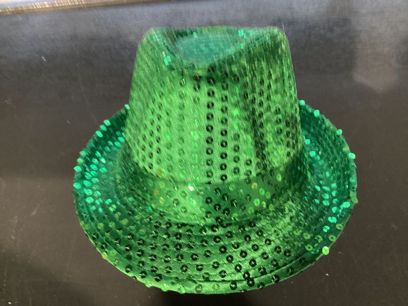 Green Sequin Fedora (Each)