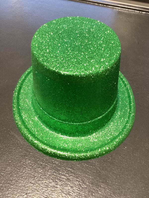Green Glittered Top Hat (Each)