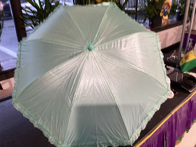 Green Pearlized Umbrella with Ruffle 17.5" (Each)