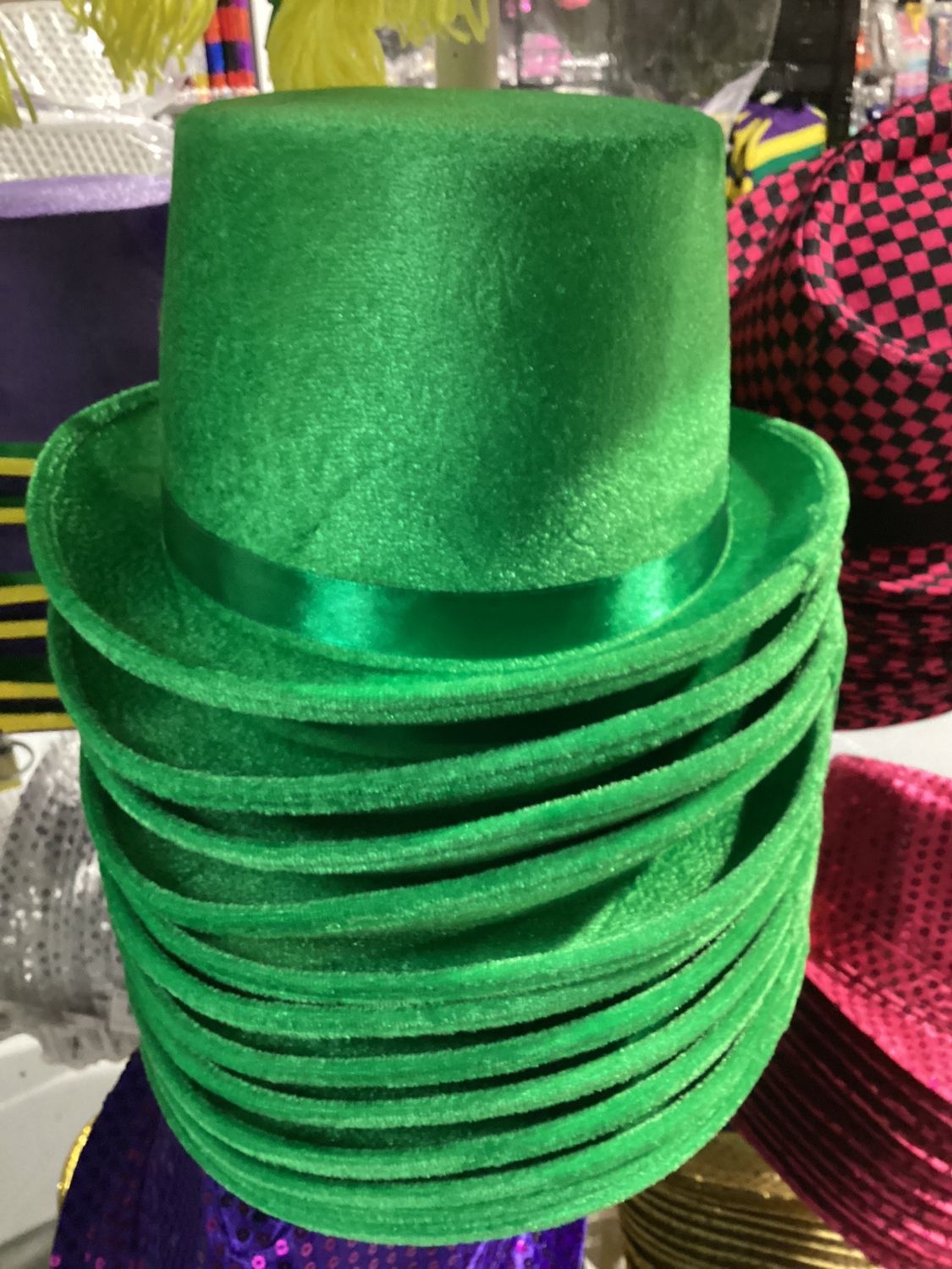 Green Felt Top Hat (Each)
