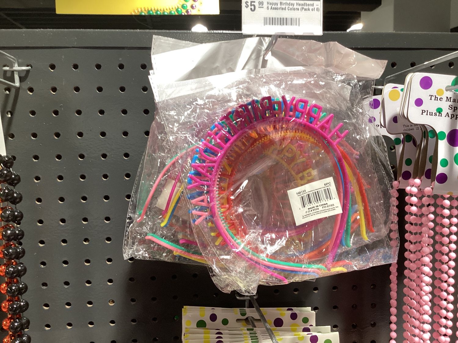 Happy Birthday Headband - 6 Assorted Colors (Pack of 6)