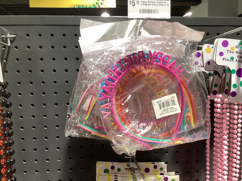 Happy Birthday Headband - 6 Assorted Colors (Pack of 6)