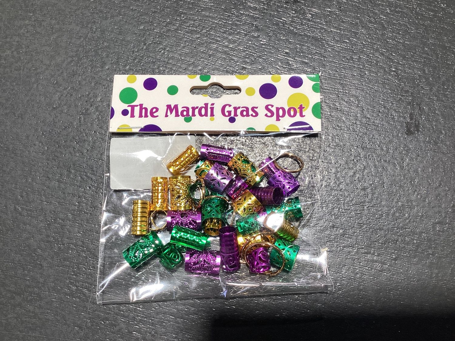 Hair Jewelry Kit - Purple, Green, and Gold (Pack of 50)