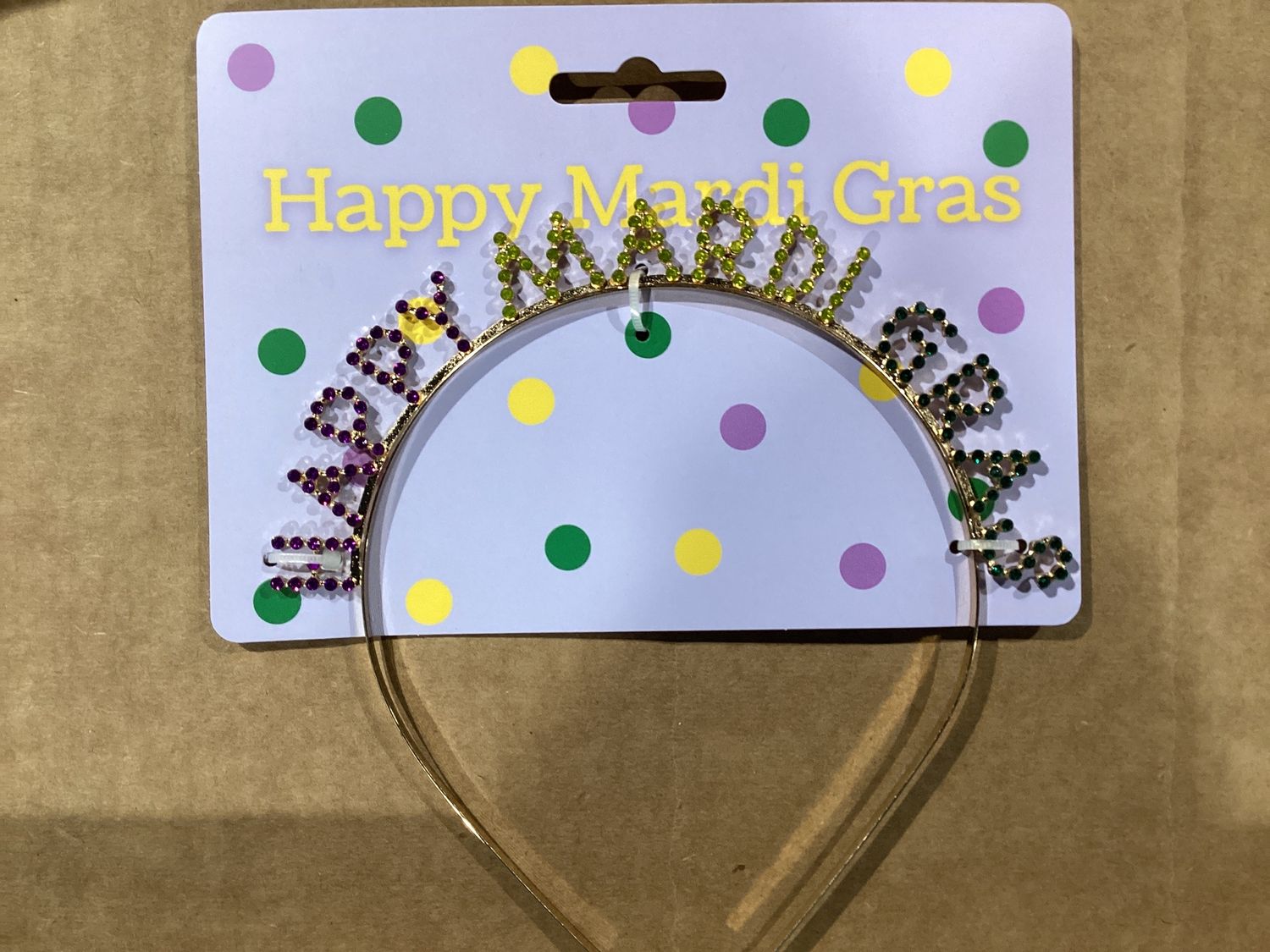 Happy Mardi Gras Rhinestone Headband (Each)