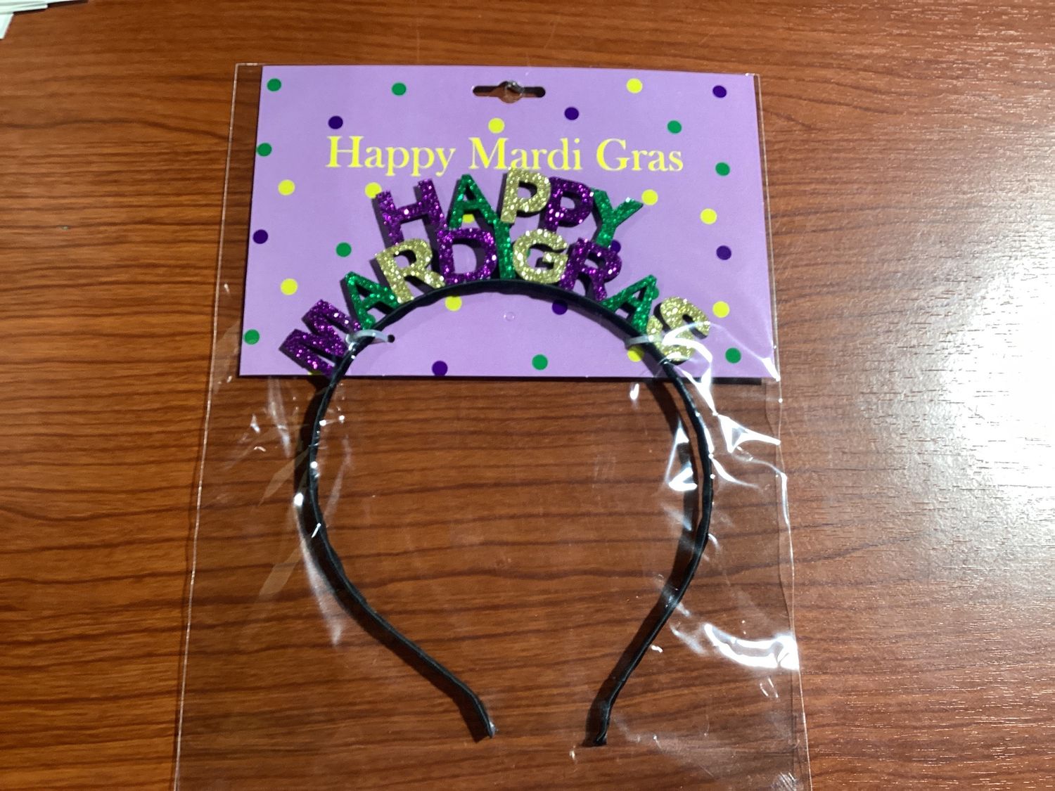 Happy Mardi Gras Glitter Headband (Each)