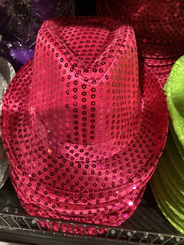 Hot Pink LED Fedora with 14 White Lights (Each)