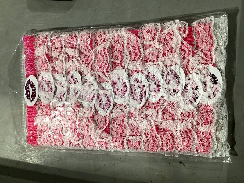 Hot Pink Garters with White Lace (Dozen)