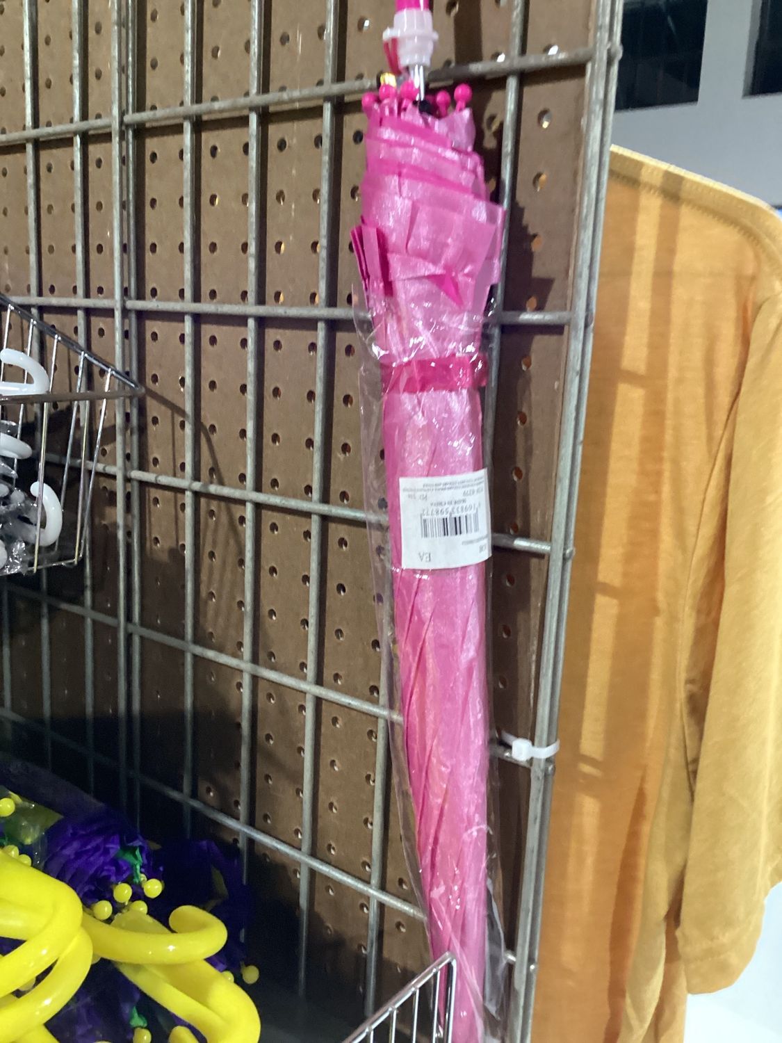 Hot Pink Pearlized Umbrella with Ruffle 17.5" (Each)