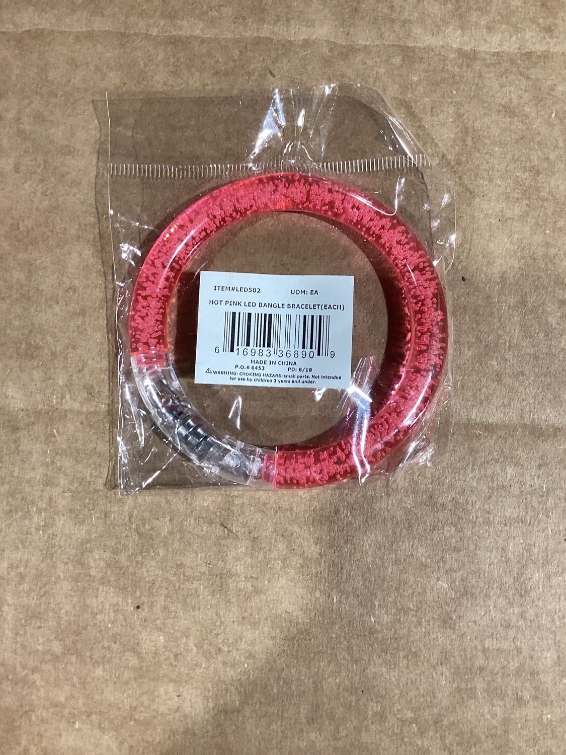 Hot Pink LED Bangle Bracelet (Each)