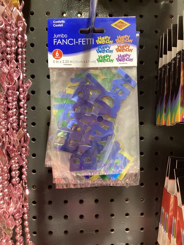 Jumbo Fanci-Fetti - Happy Birthday 2.25" X 5" (Pack)