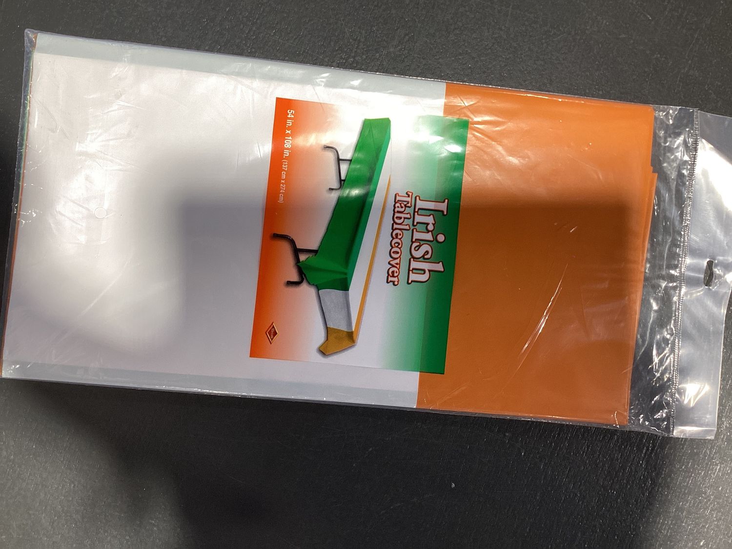 Irish Table Cover - Green, White and Orange 54" X 108" (Each)