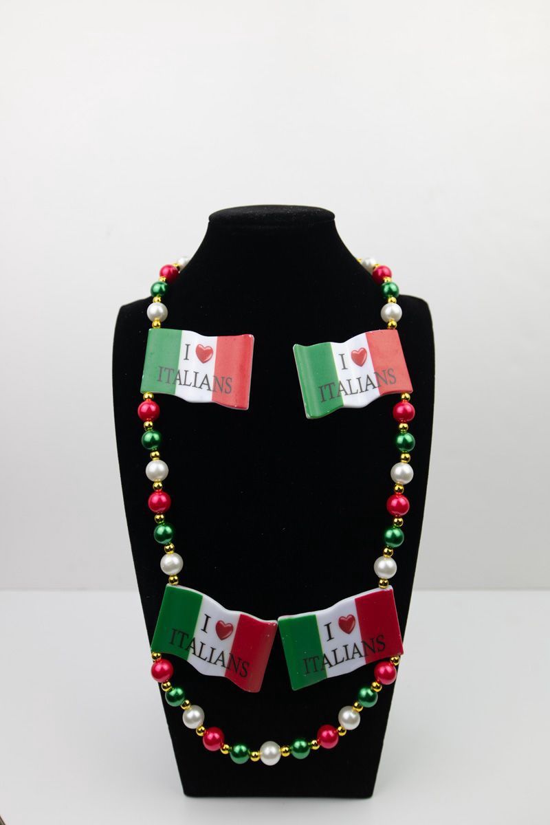 ITALIAN FLAG bead 6pc