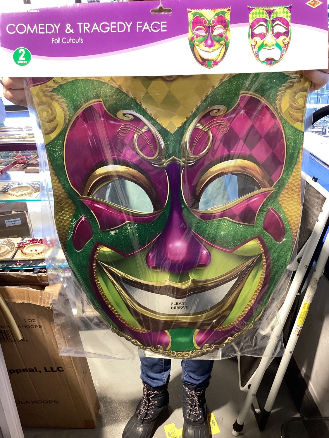 Jumbo Foil Comedy &amp; Tragedy Face Cutouts (Each)