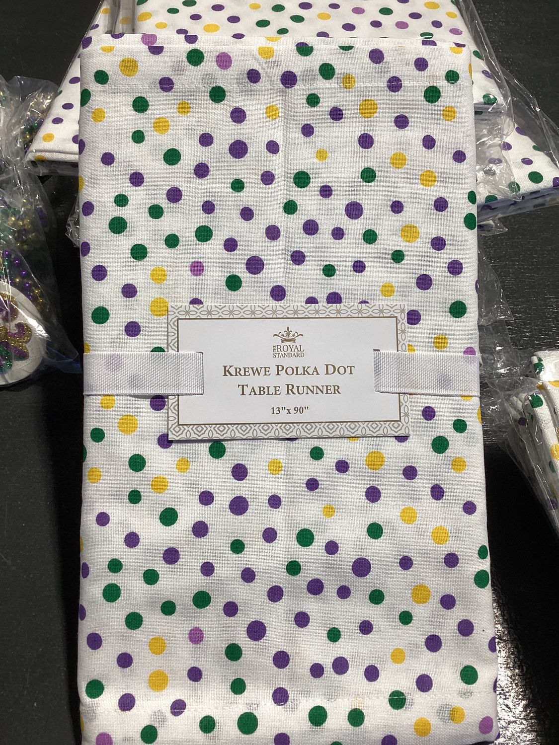 Krewe Polka Dots Runner White /Multi 13x90