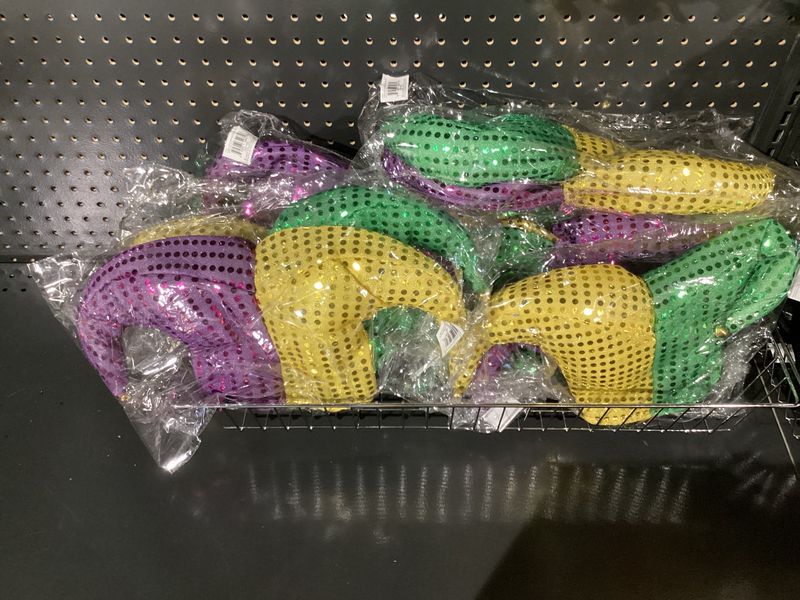 Large Purple, Green and Gold Sequin Jester Hat (Each)