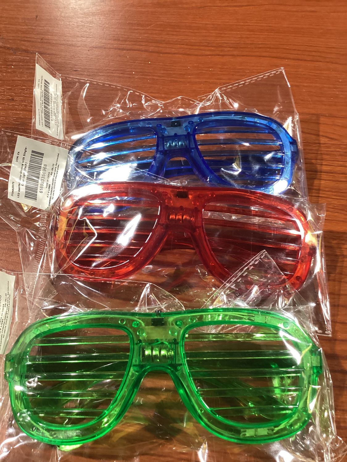 LED Assorted Color Glasses with Single-Color Light (Each)