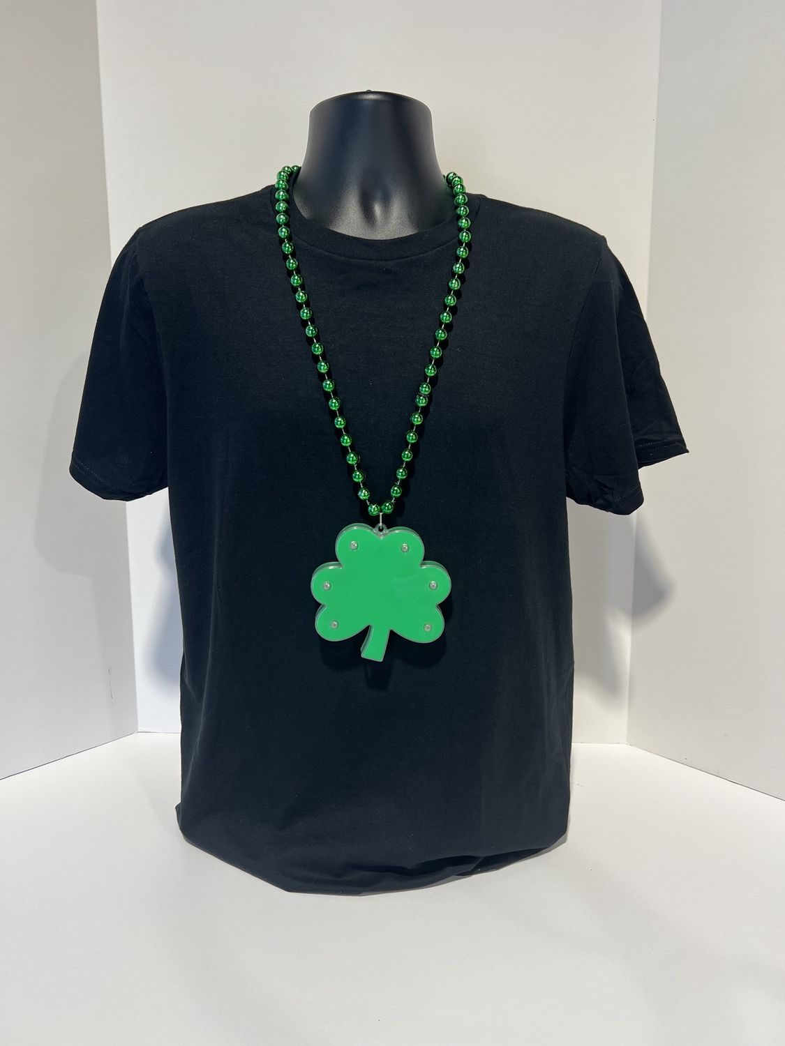 LED Large Shamrock on Green Beads (Each)