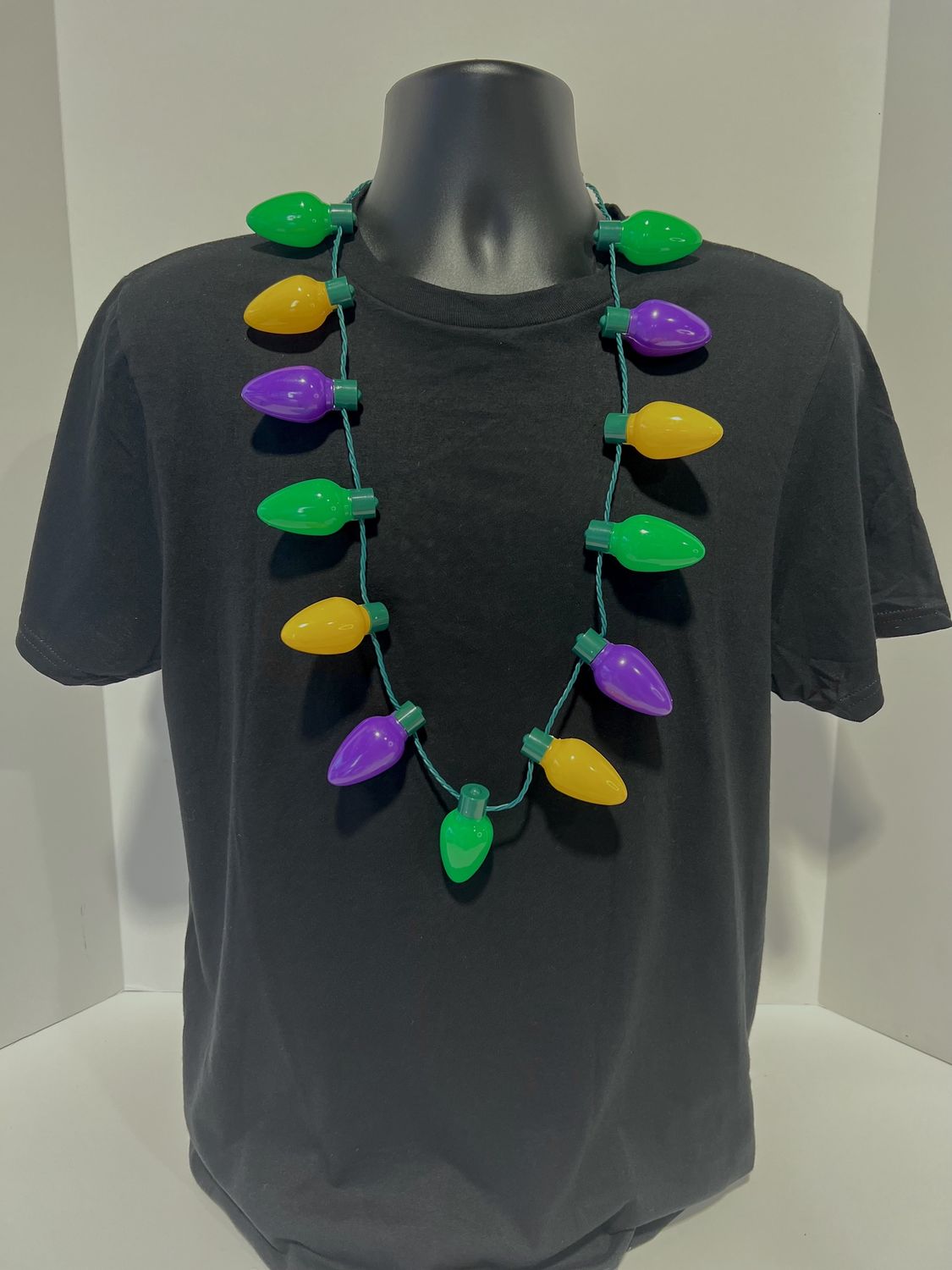 LED Mardi Gras Light Up Bulb Necklace with 13 Bulbs (Each)