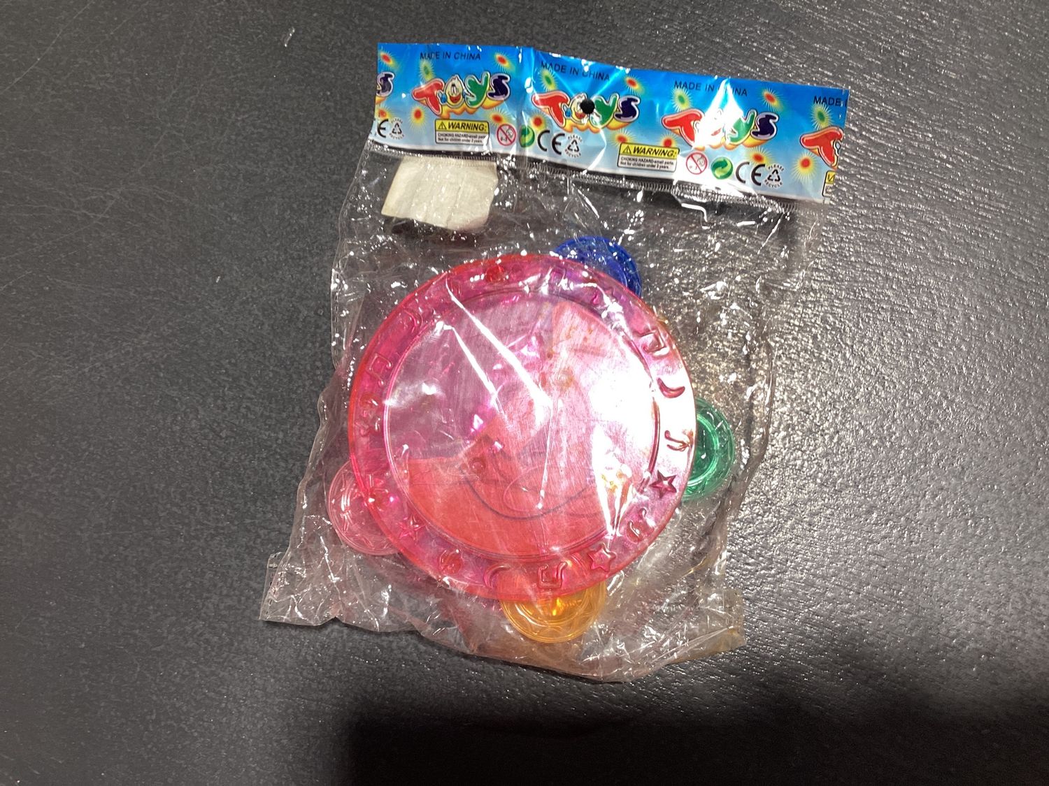 LED Assorted Color Round Tambourine with Multicolor Lights (Each)