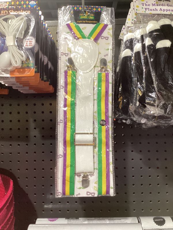 LED Mardi Gras LED Light Up Suspenders (Each)