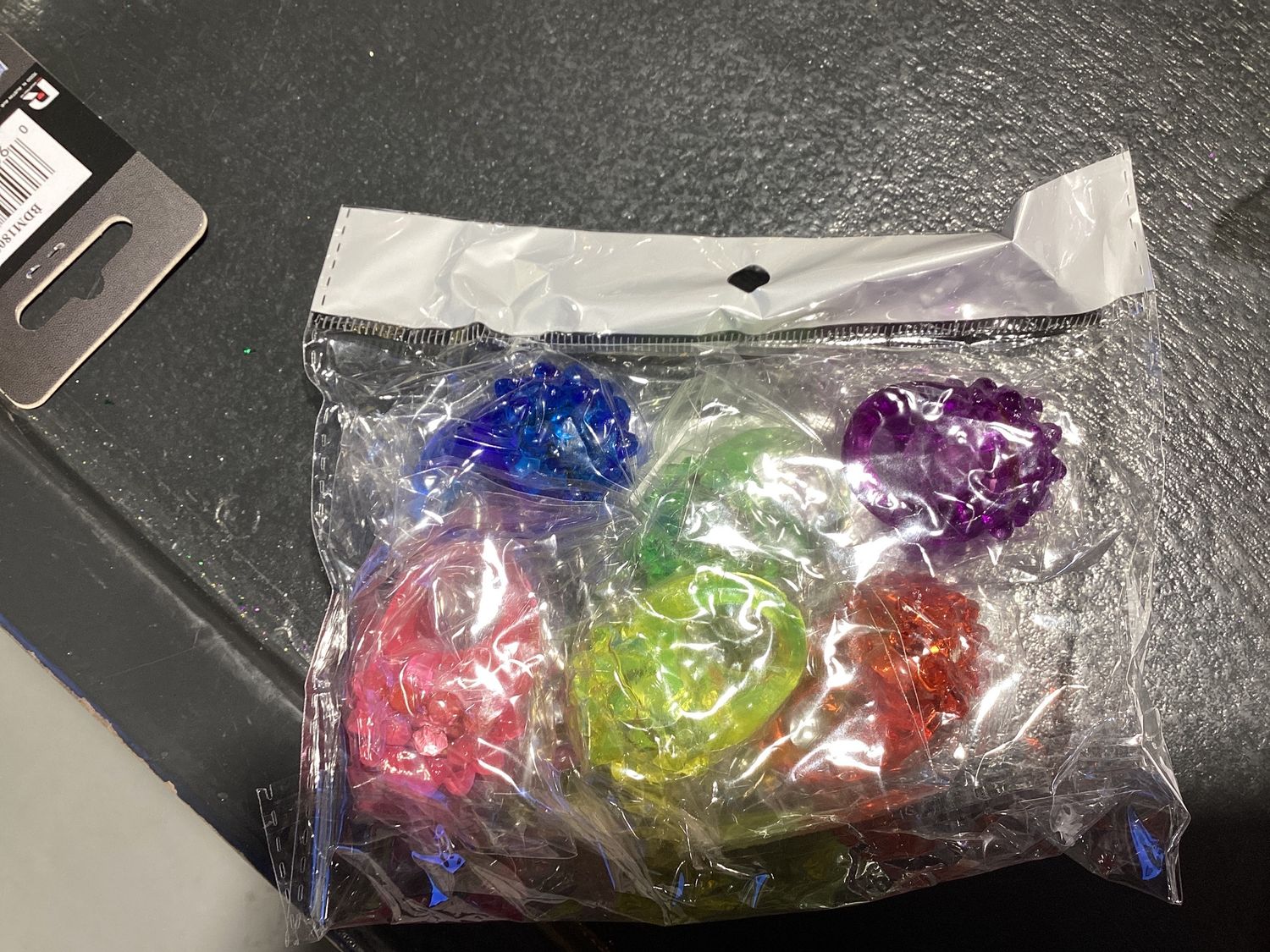 LED Assorted Color Bubble Ring with Multicolor Lights (Pack of 6)