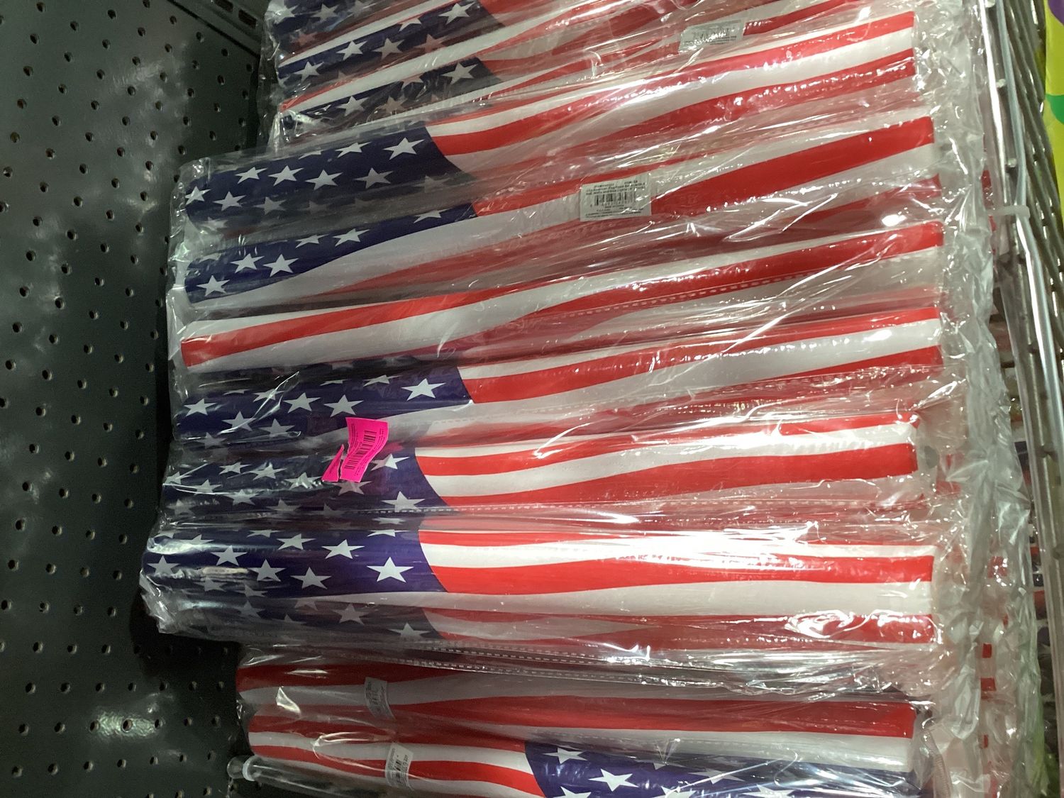 LED American Flag Foam Baton with 6 White Lights 18" (Dozen)