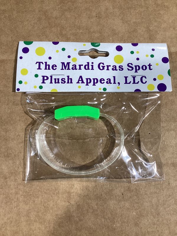 LED Green Happy Mardi Gras Bracelet with Fleur de Lis (Each)