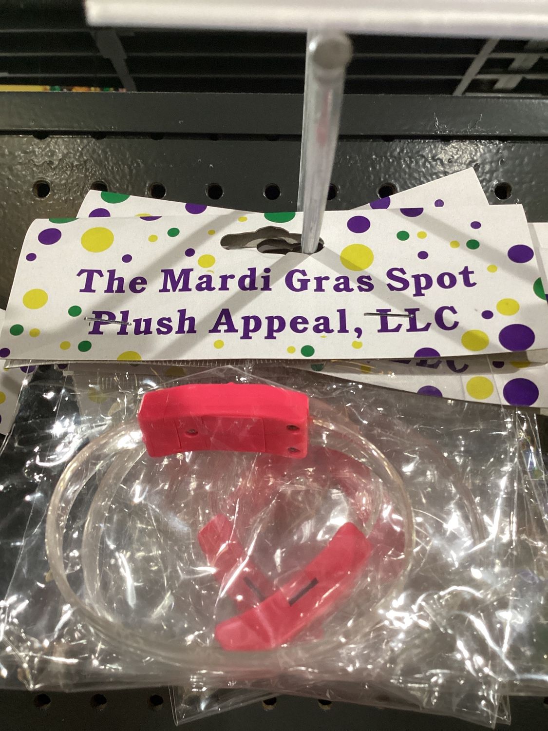 LED Pink Bracelet with Ribbon (Each)