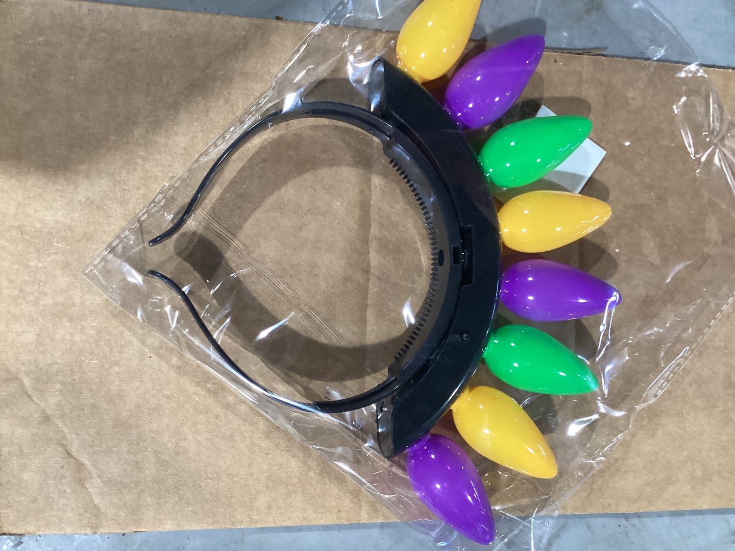 LED Purple, Green and Gold Mohawk Headband (Each)