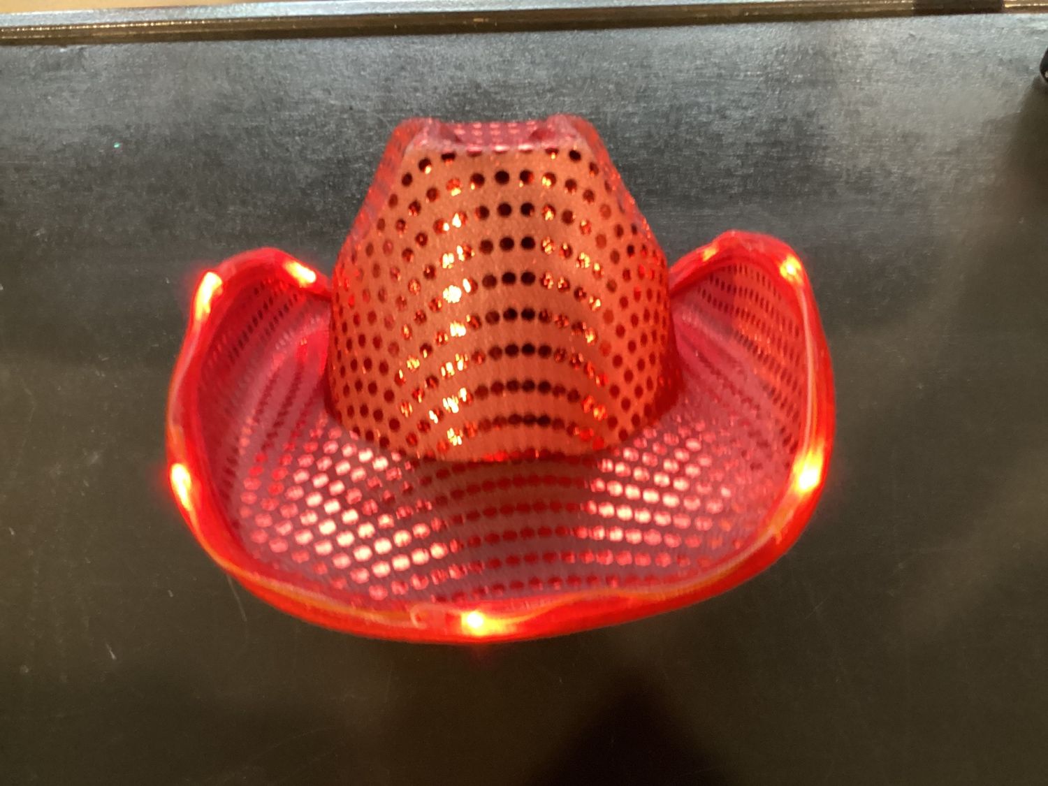 LED Red Cowgirl Hat with 8 Red Lights (Each)