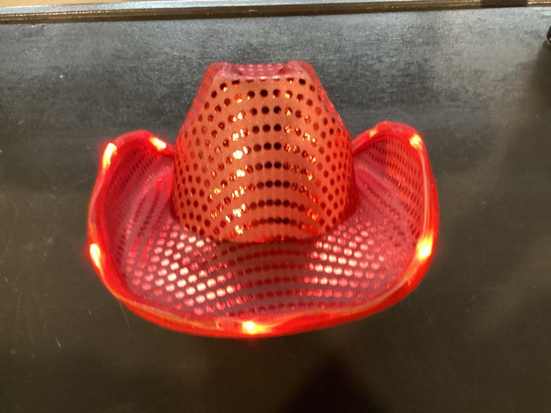 LED Red Cowgirl Hat with 8 Red Lights (Each)