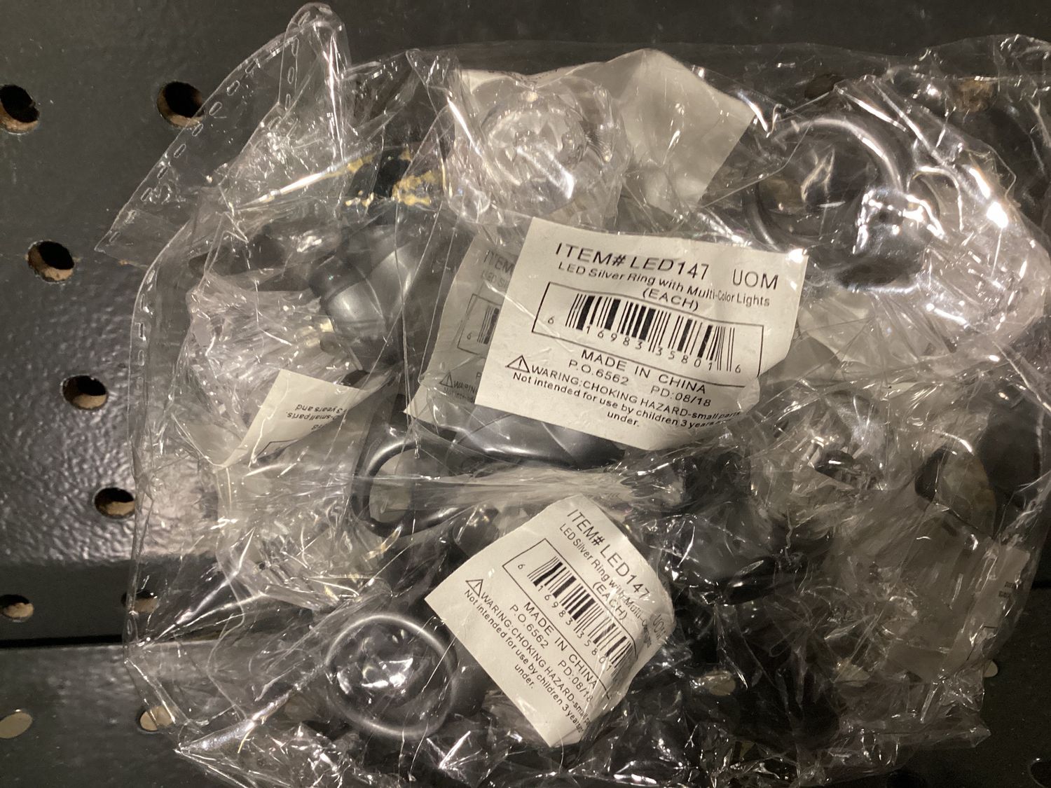 LED Silver Ring with White Lights (Dozen)