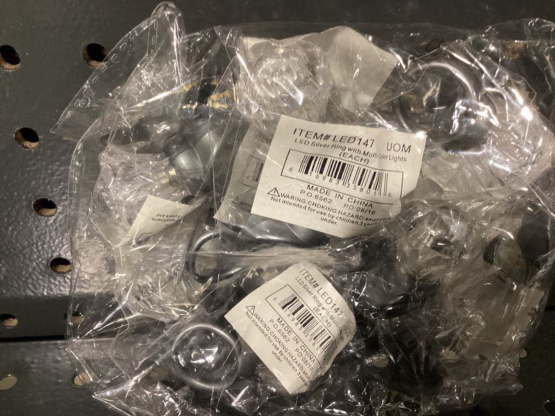 LED Silver Ring with White Lights (Dozen)