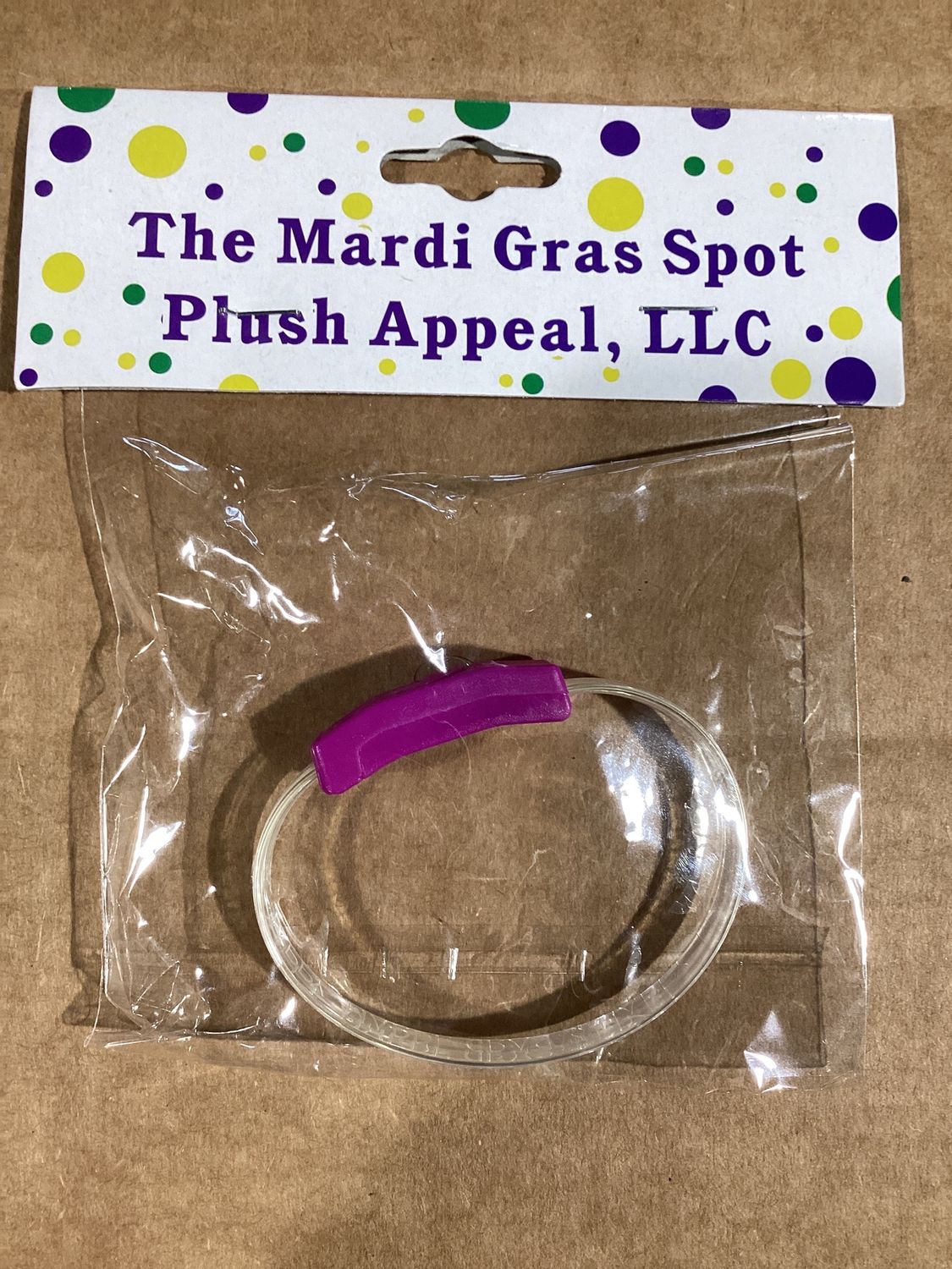 LED Purple Happy Mardi Gras Bracelet with Fleur de Lis (Each)