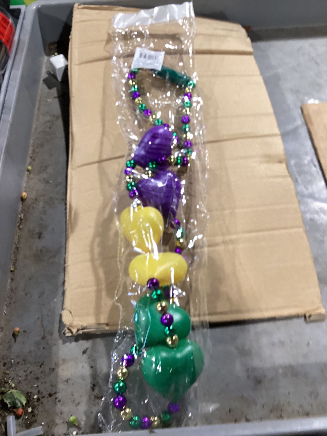 LED Purple, Green and Gold Heart and Beads Necklace (Each)