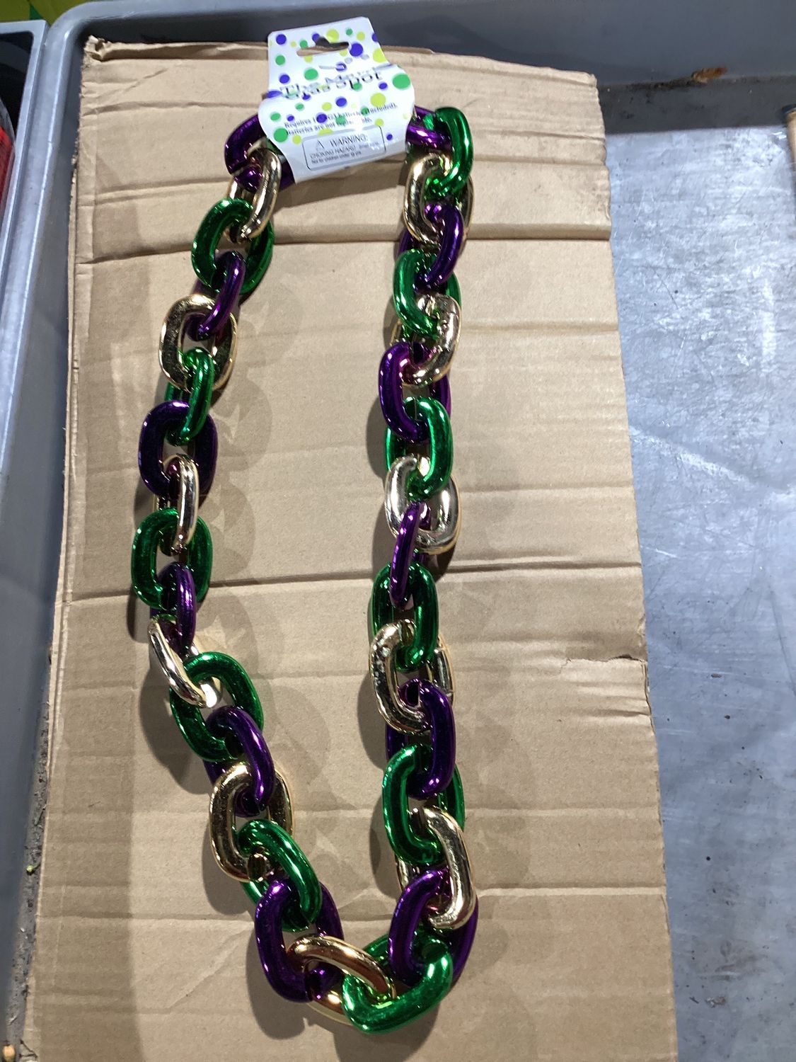 LED Purple, Green and Gold Chain Link Necklace (Each)