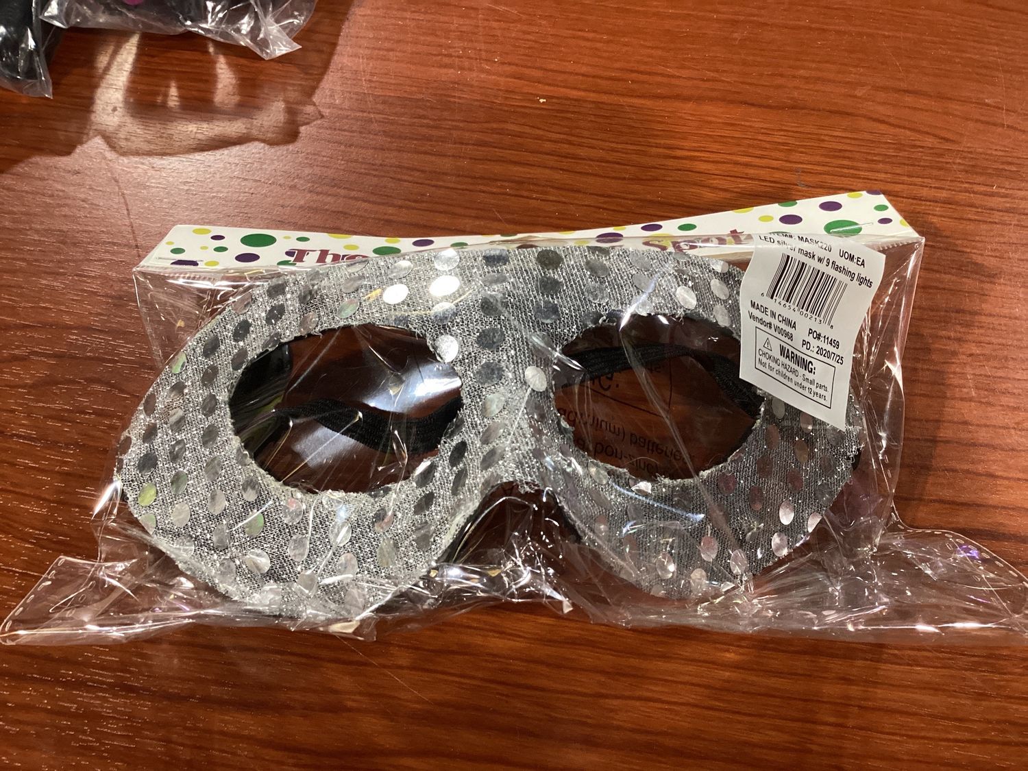 LED Silver Mask with 9 Flashing Lights (Each)