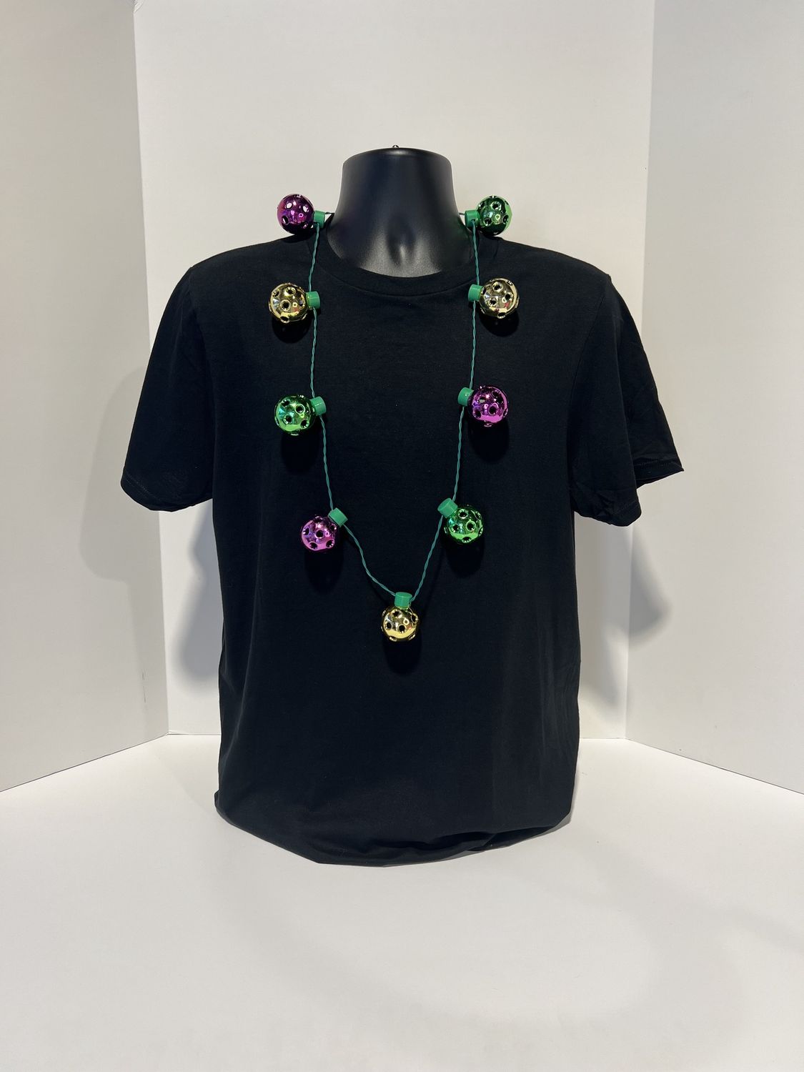 LED Mardi Gras Disco Ball Necklace with 9 Balls (Each)
