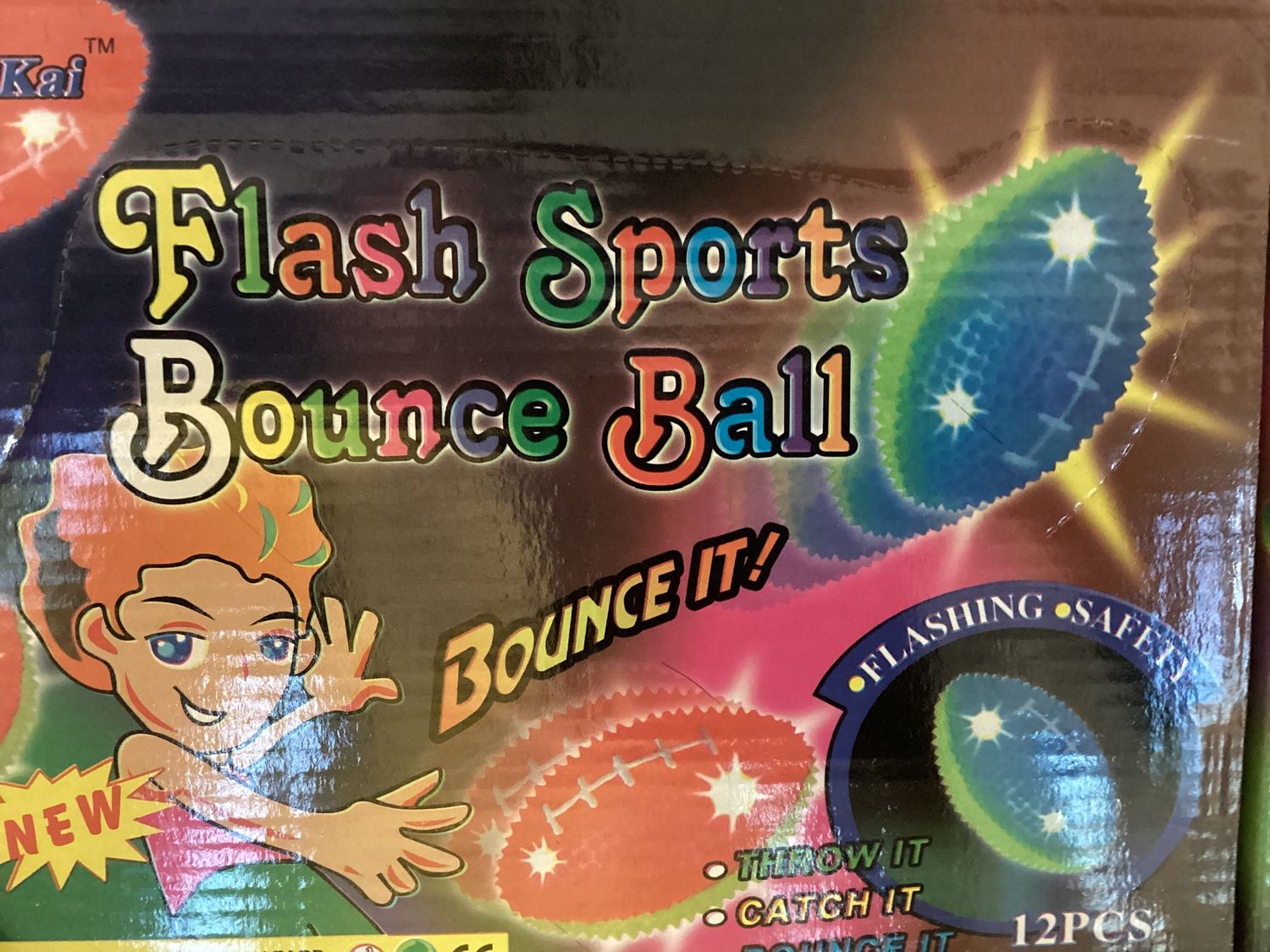 LED Football 8x5cm - Assorted Colors (Dozen)