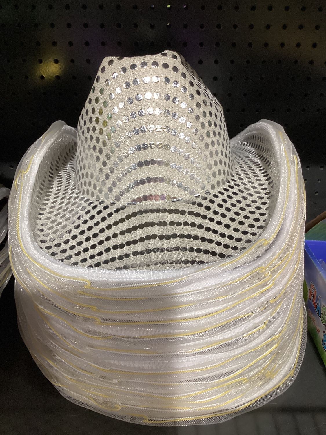 LED Silver Cowboy Hat (Each)