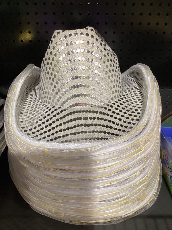 LED Silver Cowboy Hat (Each)