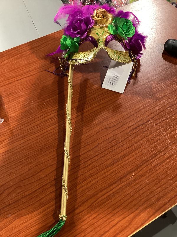 LED695 8" LED Floral Mask on Stick (Each)