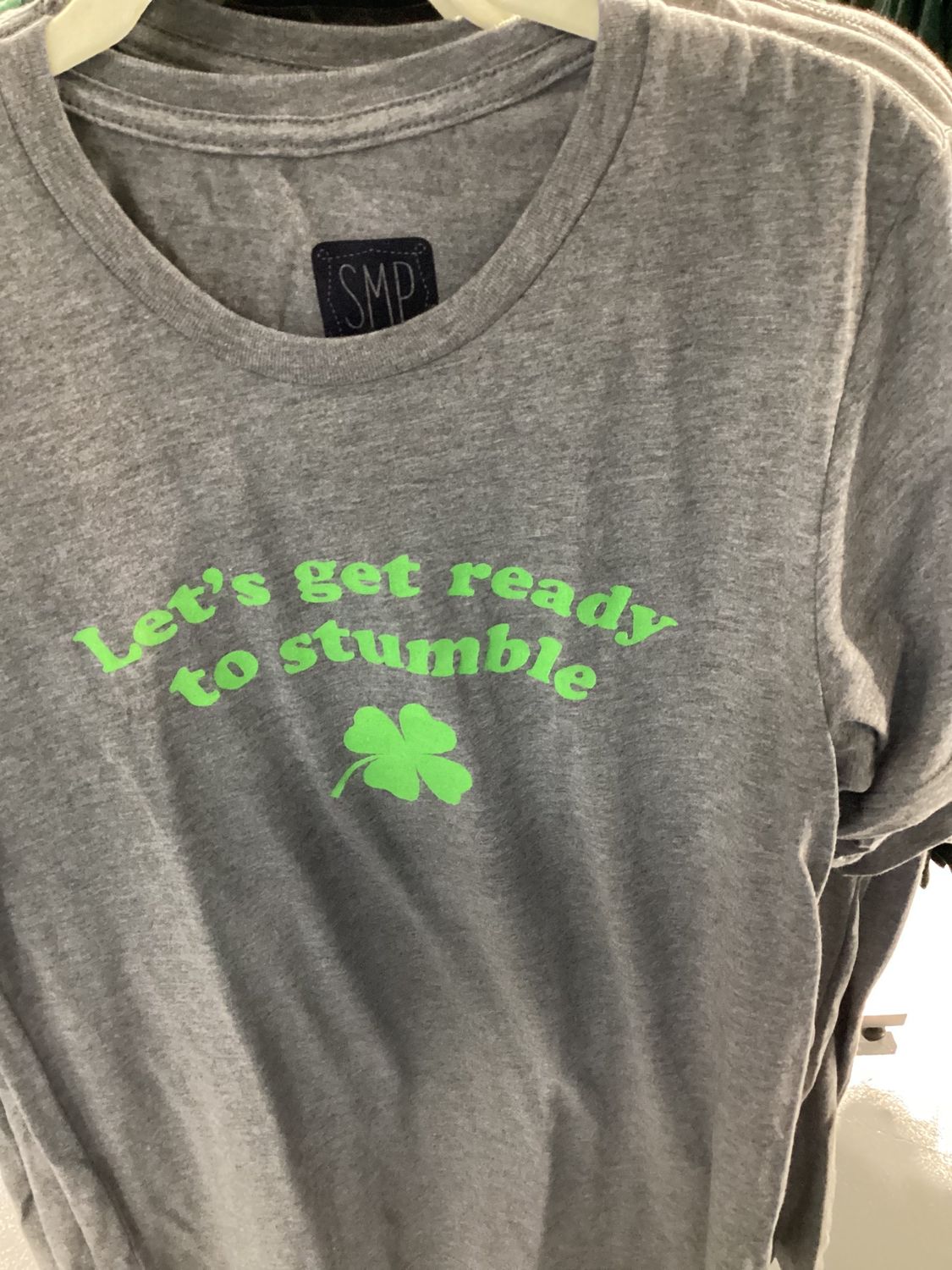 Let's Get Ready To Stumble Adult Unisex Tee - Grey / S