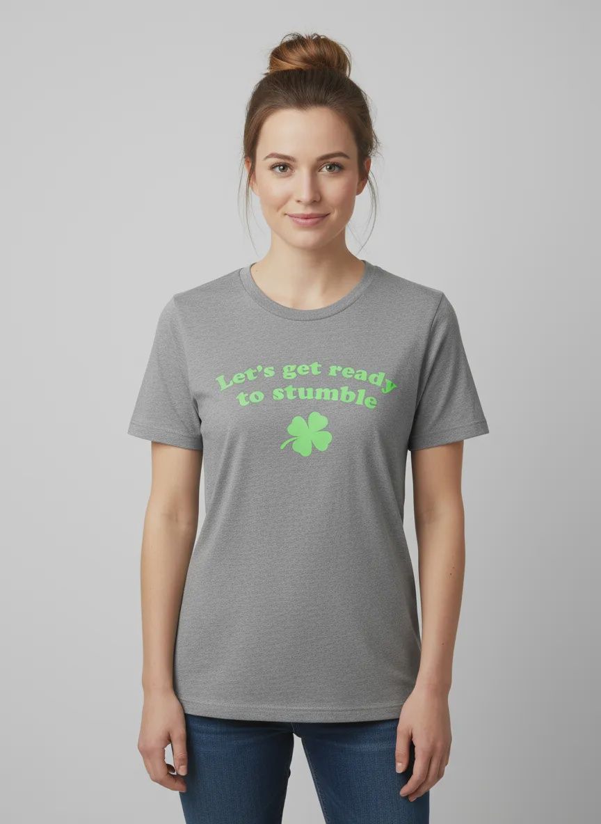 Let's Get Ready To Stumble Adult Unisex Tee - Grey / M