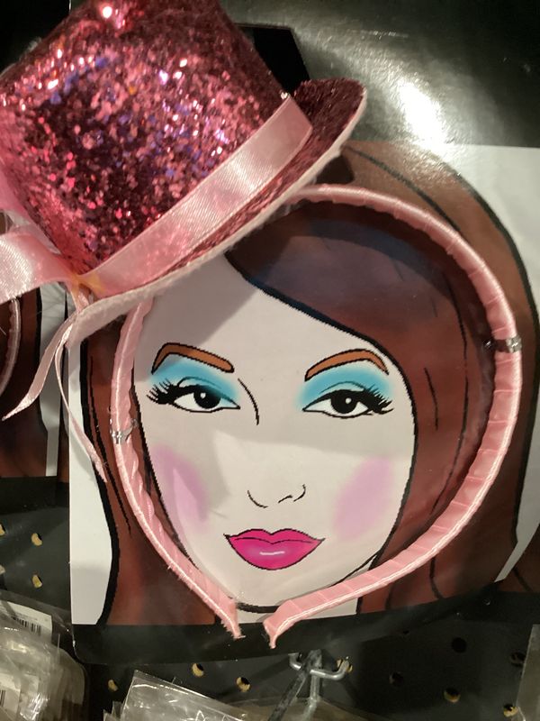 Light Pink Glitter Party Hat Headband (Each)