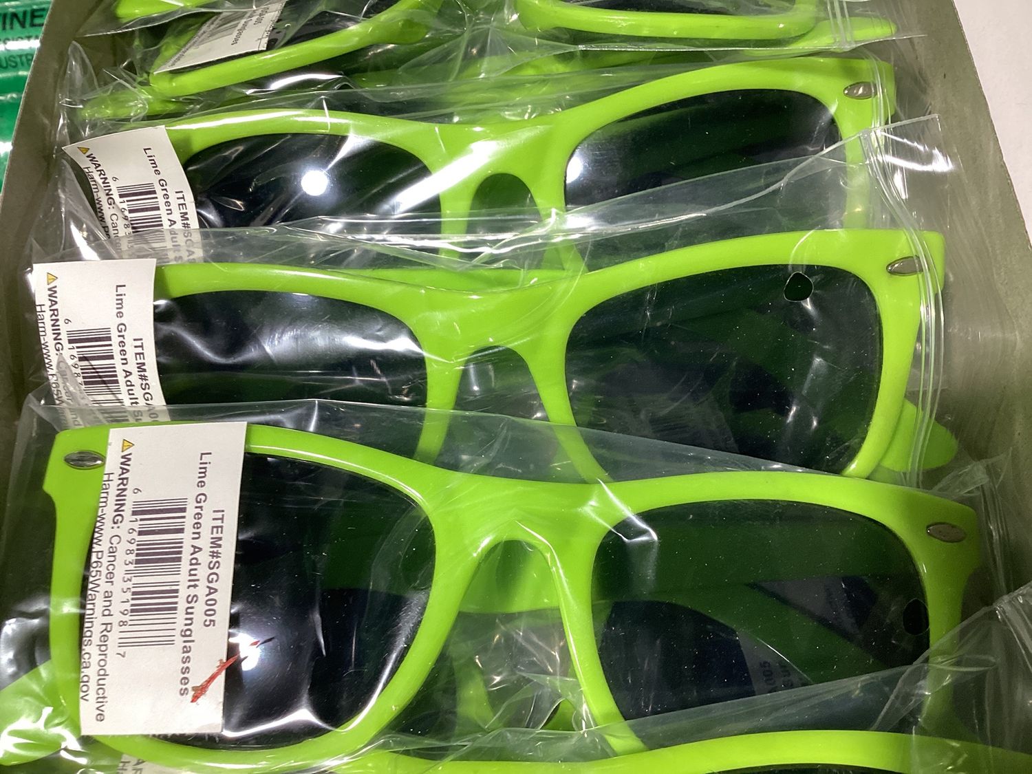 Lime Green Adult Sunglasses (Each)