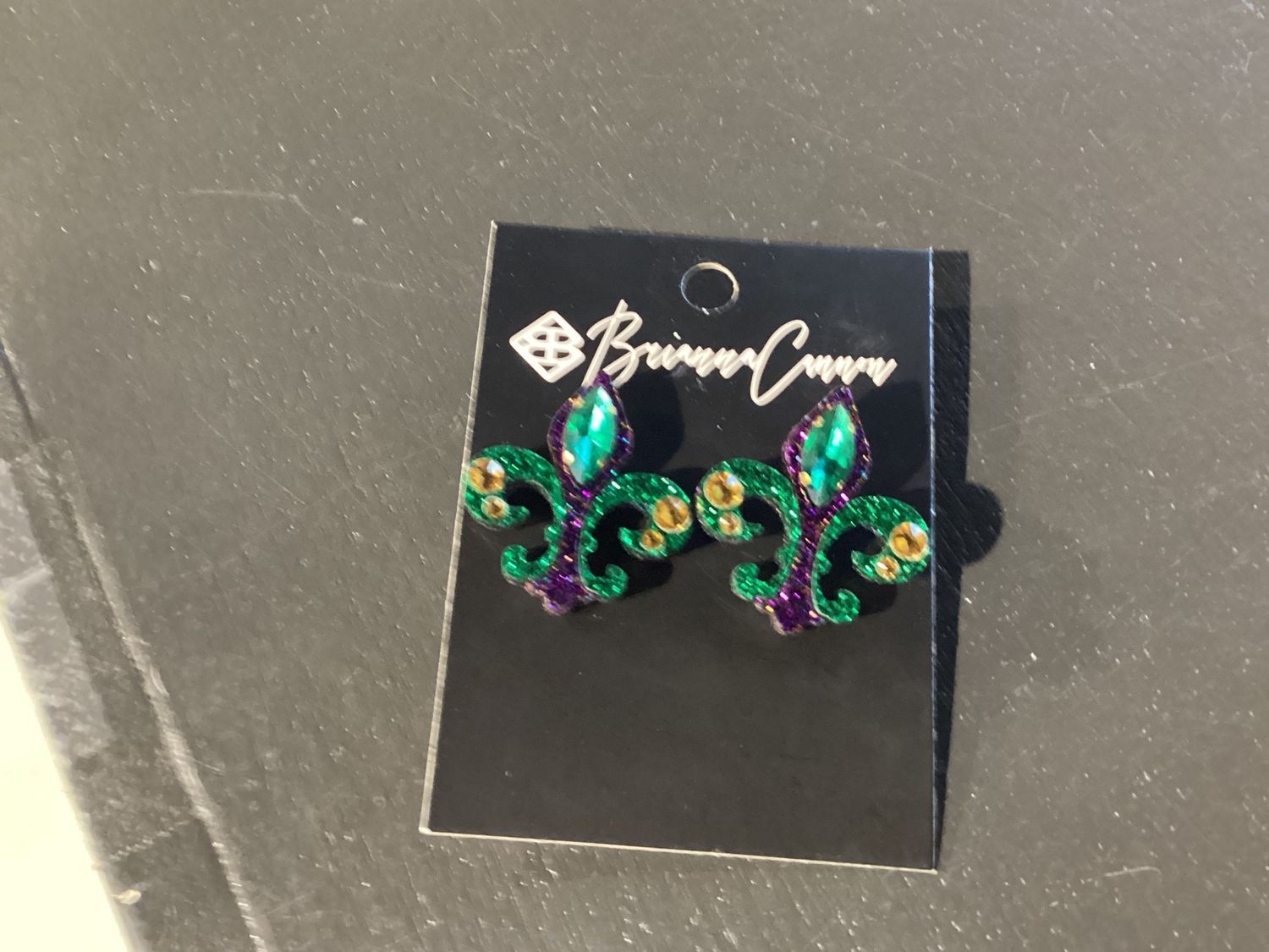 Mardi Gras 2022 - Fleur De Lis Studs with Crystals