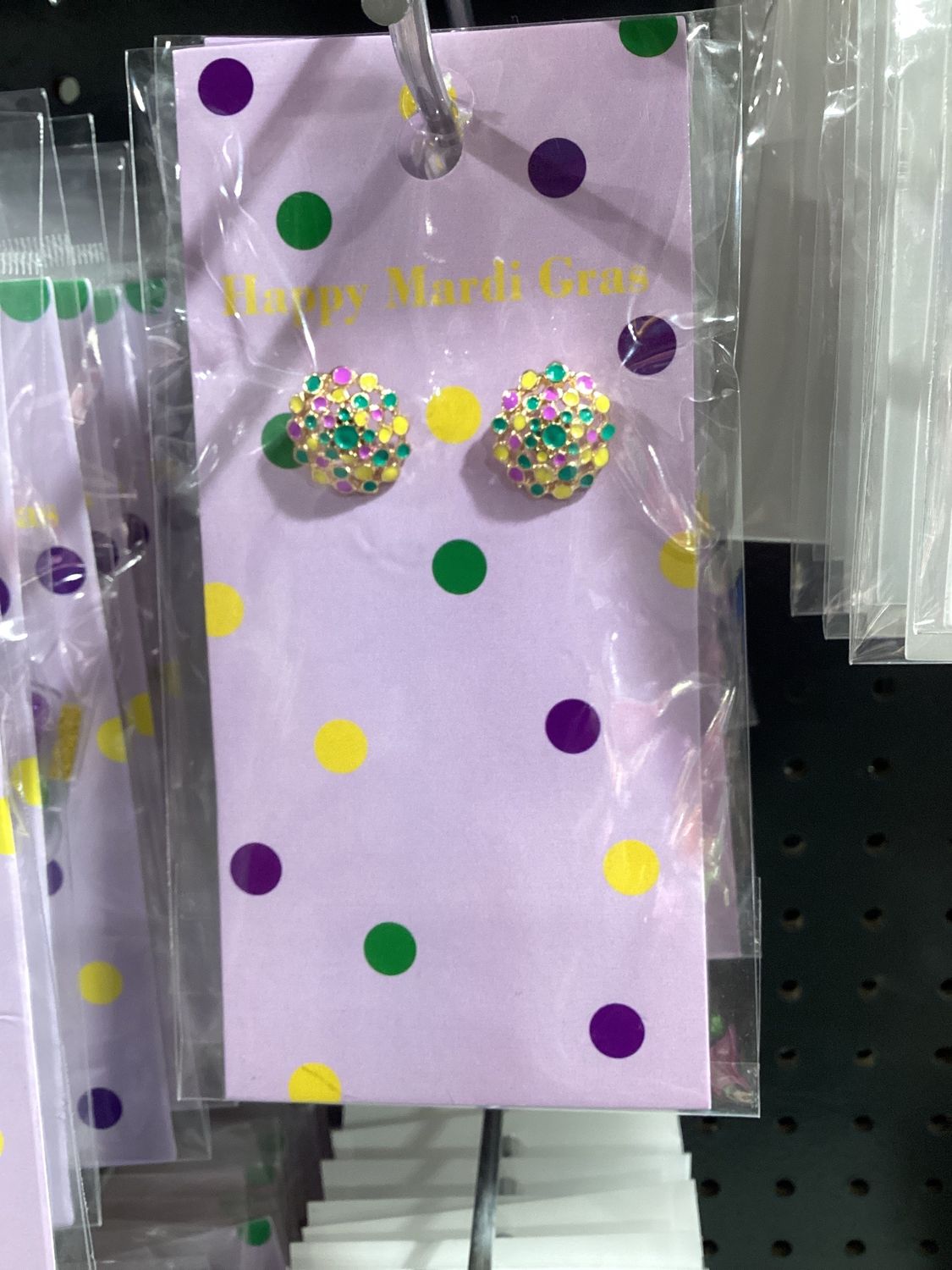 Mardi Gras Dome Earrings (Pair)