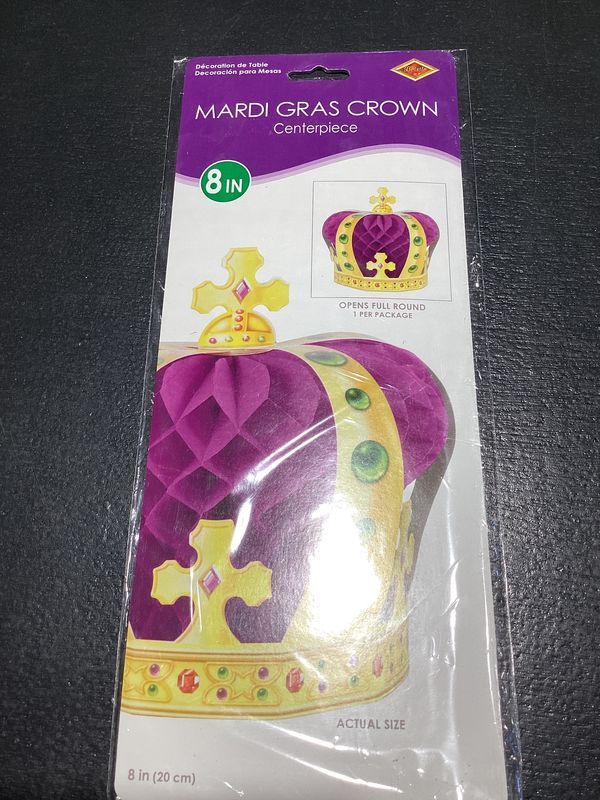 Mardi Gras Crown Centerpiece 8" (Each)